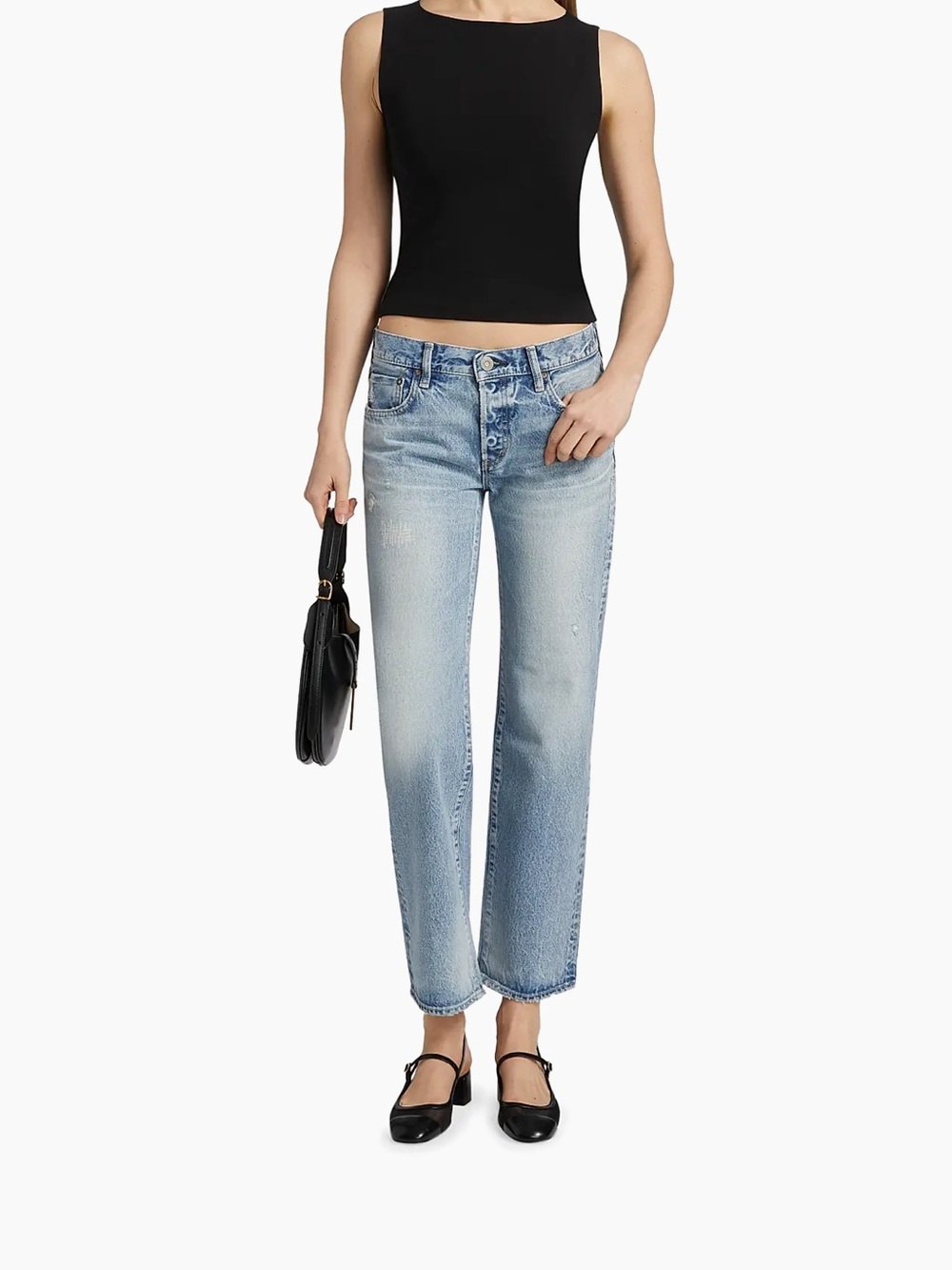Moussy Vintage Aurantia Straight-Low in Light Blue